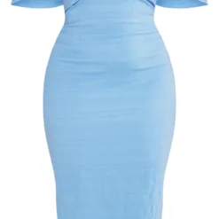 Plus Robe Mi-longue Texturée Bleue à Col Bardot -Promos Jupe Éthérée Boutique 0063e93ef3ab3a12f8f6c7529b0e553d20f9fc8f cnd2789 5