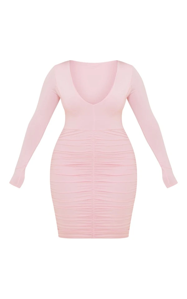 Shape Robe Courte Moulante Rose Bonbon Froncée 5 Shape Robe Courte Moulante Rose Bonbon Froncée – Image 5