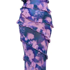 Plus Robe Longue Asymétrique Violette Imprimée à Volants -Promos Jupe Éthérée Boutique 02a4b5099bc9066433e6c48e09c2385804e85cbb cnd4865 5