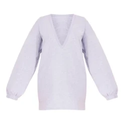 PRETTYLITTLETHING Shape Robe Pull Gris Chiné à Décolleté Et Broderie -Promos Jupe Éthérée Boutique 0324787911ddc84c10c6c4e0822672028f582b73 cnb0923 5