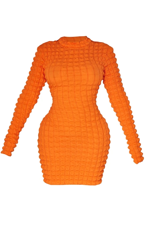 Shape Mini Robe Texturée Effet Bulle Orannge à Découpes Dans Le Dos 5 Shape Mini Robe Texturée Effet Bulle Orannge à Découpes Dans Le Dos – Image 5