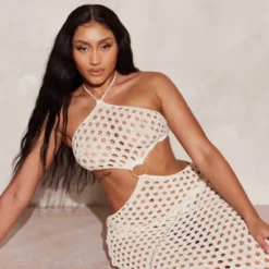 Shape Robe Longue En Maille Crochet New Nude Découpée à Détail Anneau -Promos Jupe Éthérée Boutique 06e04cbb52ef7d001bb0cdb31fd880a1b137b537 cne0504 3