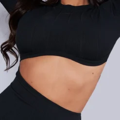 Shape Robe Longue Noire En Bandage Côtelé à Manches Longues Et Découpe -Promos Jupe Éthérée Boutique 0732500c574875ae868e29aed921d6e617f191d4 cnc8769 4