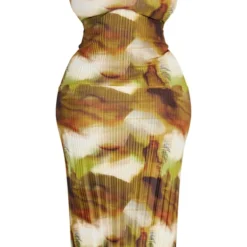 Plus Robe Mi-longue Verte Plissée Tie & Dye Nouée Dans Le Dos -Promos Jupe Éthérée Boutique 07b8c90ae11dcee084698ff75ef235c776040fde cnd9049 5