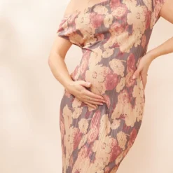 Logic Maternité Robe De Grossesse Longue Plissée Fleurie Marron à Col Bardot -Promos Jupe Éthérée Boutique 08b10287fd14cc136a607a67270500f028dca5a9 cnf1309 4