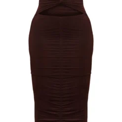 Shape Robe Longue Marron Chocolat à Devant Torsadé Et Découpes -Promos Jupe Éthérée Boutique 09453f2e5e460c298c1a3705377a94dab66f8fa3 cmw7711 6