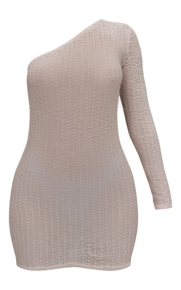 Petite Mini Robe Asymétrique élimée Beige 5 Petite Mini Robe Asymétrique élimée Beige – Image 5