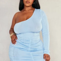 Plus Robe Moulante Asymétrique En Acétate Bleu Clair -Promos Jupe Éthérée Boutique 0c7903e0e509d28dc6b8086d9ff7789fc70e0042 cnd2481 3