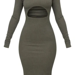 Logic Petite Robe Côtelée Découpée Kaki à Manches Longues -Promos Jupe Éthérée Boutique 0d5a3abadfc53f4d2c0e788f09cd3fddf21fb012 cnd2238 5