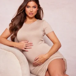 Logic Maternité Robe T-shirt De Grossesse Gris Pierre à Côtés Froncés -Promos Jupe Éthérée Boutique 0ddb3eacaa027efc96fcdafb166541899e3f93aa cne8211 1