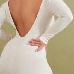 Shape Robe Moulante Côtelée Beige à Manches Longues Et Dos Ouvert Arrondi -Promos Jupe Éthérée Boutique 0dde166fd66adb49ed87057f1a55efc8aa694856 cnc4554 4