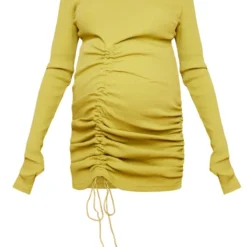 Zero Maternité Robe De Grossesse Moulante Chartreuse Côtelée à Manches Longues Et Devant Froncé -Promos Jupe Éthérée Boutique 0f65bcc5e668c87e697ddac1edc0f594809f73ba cna5408 5