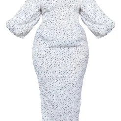 Plus Robe Bustier Mi-longue Blanche à Pois Et Manches Bouffantes -Promos Jupe Éthérée Boutique 0fbeeb4e5573508b516082e902aa40ad55a02502 cnd4882 5