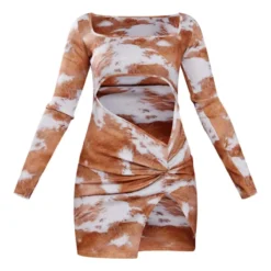 Petite Mini Robe Découpée Marron Clair à Imprimé Vache -Promos Jupe Éthérée Boutique 105e360eb15d78400390a6843a1bb3615fe7a4f4 cnd3169 5