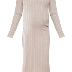 Maternité Robe De Grossesse Longue Côtelée Avoine à Col -Promos Jupe Éthérée Boutique 10c196eb524baf8dcdf242216ff4c0009ad7f7e2 cnd3128 5