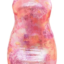 Logic Shape Mini Robe Dos Nu Rose à Sequins Et Imprimé -Promos Jupe Éthérée Boutique 10e7fa68b580f1ed37c25e12f337dd56d8d4f682 cne3646 5