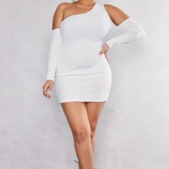 Plus Robe Moulante Côtelée Blanche Découpée à épaules Dénudées -Promos Jupe Éthérée Boutique 132e7165c871e591d06a2e21a4c4e349c3a5fefb cnd2533 3