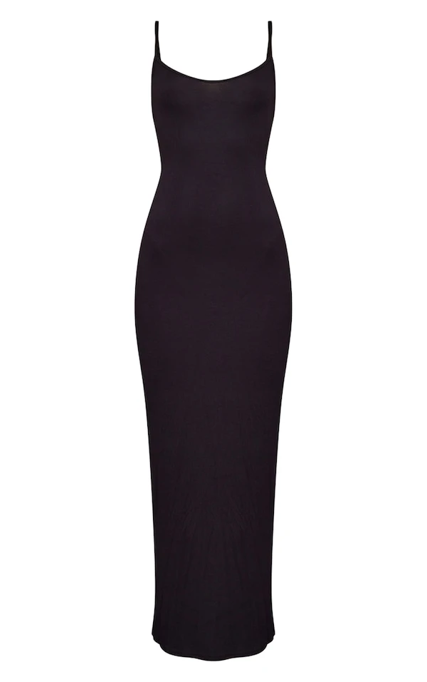 Logic Tall Robe Longue En Jersey Noir à Bretelles 5 Logic Tall Robe Longue En Jersey Noir à Bretelles – Image 5