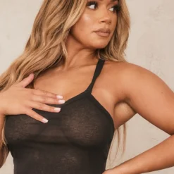 Shape Mini Robe En Mesh Transparent Noire à Bretelle Asymétrique -Promos Jupe Éthérée Boutique 14c92b30f985a75dea23b09caf4577507bea3b7c cnd7466 4