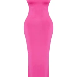 Shape Robe Longue Moulante Dos Nu Arrondi Rose Vif Froncée à Bretelles Et Col Bénitier -Promos Jupe Éthérée Boutique 150dc2bfd31c6e931c785534893358ebe2d89d47 cnd5119 5