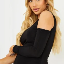 Maternité Robe De Grossesse Mi-longue Noire à Manche Unique -Promos Jupe Éthérée Boutique 159779fc911d1e70c65b1da31ae9c5cd8ae9a8b2 cmq2108 5