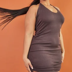 Plus Robe Dos Nu Col En V En Maille Chocolat à Fronces -Promos Jupe Éthérée Boutique 167856d3d02f5e9603d28fb000e2181392e85b96 cmw2985 4