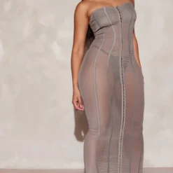Shape Robe Longue En Mesh Gris à Détail Coutures -Promos Jupe Éthérée Boutique 168e8f50835836ce97f3ce537a445a74fe40de6a cnd5194 3