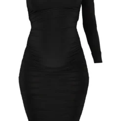 Maternité Robe De Grossesse Mi-longue Noire à Manche Unique -Promos Jupe Éthérée Boutique 18108df93cc1907b5d7fec5e10a082e54d14a2f4 cmq2108 6