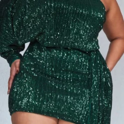 Plus Robe Moulante Asymétrique En Sequins Vert émeraude Effet Drapé -Promos Jupe Éthérée Boutique 18482f062b92b57c984d1117bb5f42b323a49c78 cnb5217 4