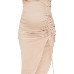 Maternité Robe De Grossesse Mi-longue Fendue Nude En Mesh Froncé Sur Les Côtés -Promos Jupe Éthérée Boutique 192999999d5542930bf4c542f35e7d6de9a70cce cmt9797 6
