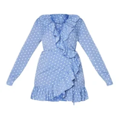 Plus Robe Volantée Style Cache-coeur à Imprimé Pois Bleu Cendré -Promos Jupe Éthérée Boutique 1a799d65be171b025675a1ea3a20d00716f39407 cmm7618 5