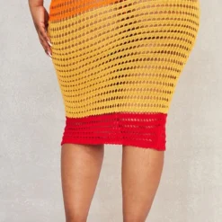 Plus Robe Mi-longue En Maille Tricot Orange à Rayures -Promos Jupe Éthérée Boutique 1abd3e1dbc29ebf190ae2a0644d1d8bff9bb7a14 cnd9068 3