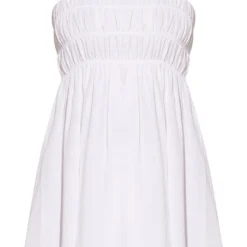 Petite Mini-robe Blanche Effet Lin Froncée -Promos Jupe Éthérée Boutique 1b8b5662e84299d2f3b9541b652680833f1d8bb6 cne2203 5