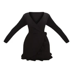 Plus Robe Portefeuille Volantée Noire Profond -Promos Jupe Éthérée Boutique 1bc5bed4b8f7e891ec927a9581b6a35562857301 CLW1365 3
