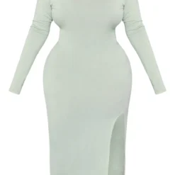 Logic Plus Robe T-shirt Mi-longue En Jersey Vert Sauge Fendue -Promos Jupe Éthérée Boutique 1c9e6930d39c270f76c7ac988dcae7316c57ca39 cne4089 5