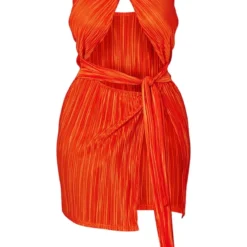 Shape Robe Moulante Plissée Orange à Devant Croisé Détail Noué -Promos Jupe Éthérée Boutique 1dd7fc5ca06ebd233a7bf897bd8ee33706dd38c3 cmy8179 6