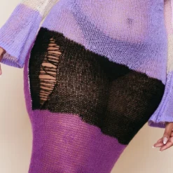 Plus Robe Longue En Maille Tricot Transparente Violette -Promos Jupe Éthérée Boutique 1e7e7b3300543cf3a0aa4583269a5af28091ed82 cnd4947 4