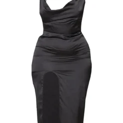 Plus Robe Mi-longue Satinée Noire à Col Bénitier Et Bretelles -Promos Jupe Éthérée Boutique 1f1c092a29d6ed5e2c64797ad982fcac1c89ad04 cme0933 6