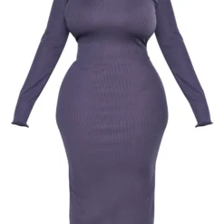 Plus Robe Mi-longue Gris Anthracite à Manches Longues Et Ourlet Légèrement Volanté -Promos Jupe Éthérée Boutique 1fa816884f26004be67b2f61097d1d412a756ef9 cnc2222 5