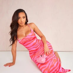 Shape Robe Longue Rose Moulante Imprimée à Col Bénitier -Promos Jupe Éthérée Boutique 225cd24030944b1152cae3365145406e6997d510 cne3818 3