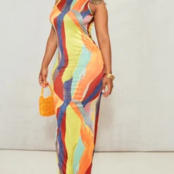 Shape Robe Longue Imprimée Multicolore à Dos échancré -Promos Jupe Éthérée Boutique 2270f033c6092f19e69b215f8a10506567ee5685 cne9304 3