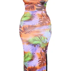 Shape Robe Longue Violet Clair Moulante Imprimé Tropical à Col Bénitier -Promos Jupe Éthérée Boutique 22a605c14d7d37c4c58660e3467770737788ef17 cne3819 5