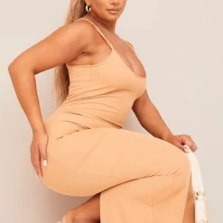 Shape Robe Longue Bandage Camel