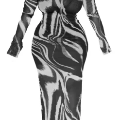 Plus Robe Longue En Mesh Imprimé Zébré à épaules Dénudées -Promos Jupe Éthérée Boutique 233ad04bf169990ecb250338fb0b669442d87a2b cnd3315 5