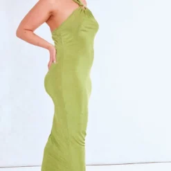 Plus Robe Moulante Mi-longue En Acétate Vert Olive à Anneau -Promos Jupe Éthérée Boutique 256844af5920ea73c9dfa7d902178c5da2be5a83 cne4208 3
