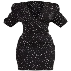 Plus Robe Rétro Noire Imprimé Pois à Manches Bouffantes Et Col Bardot -Promos Jupe Éthérée Boutique 259af97b760a8a1d153faf56c6bb6d342d9e8f87 cmw2873 6