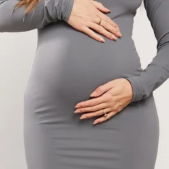 Maternité Robe De Grossesse Longue Gris Clair Sculpt Luxe à Manches Longues -Promos Jupe Éthérée Boutique 25fd8c1ecf85a0d2f1a688fe9850d4adb2e6ceba cnd3250 4