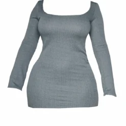 Shape Robe Moulante Vert Olive Kaki Texturée à Col Carré Et Manches Longues -Promos Jupe Éthérée Boutique 26d4b8927d8025b5fb96c307a6842d635a2d2fde cnd0577 5