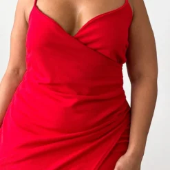 Plus Robe Mi-longue Lauriell Rouge Effet Cache-coeur En Crêpe -Promos Jupe Éthérée Boutique 2704a99bbe6d51811629e37272031107d69ebfdb CML1692 2