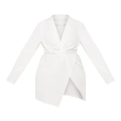 Plus Robe Chemise Blanche Torsadée Devant -Promos Jupe Éthérée Boutique 27451c623c146f1e66c2a0cc569dccb5dd39da34 CMA6640 3